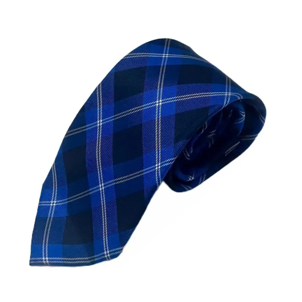 Tommy Hilfiger 100% Silk Tartan Plaid Designer‎ Tie Blue Preppy Business Necktie